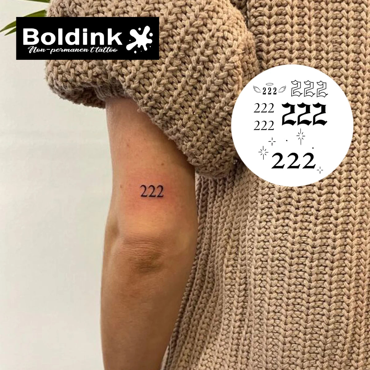 InkDigits – Number Tattoo Set (1 Sheet)