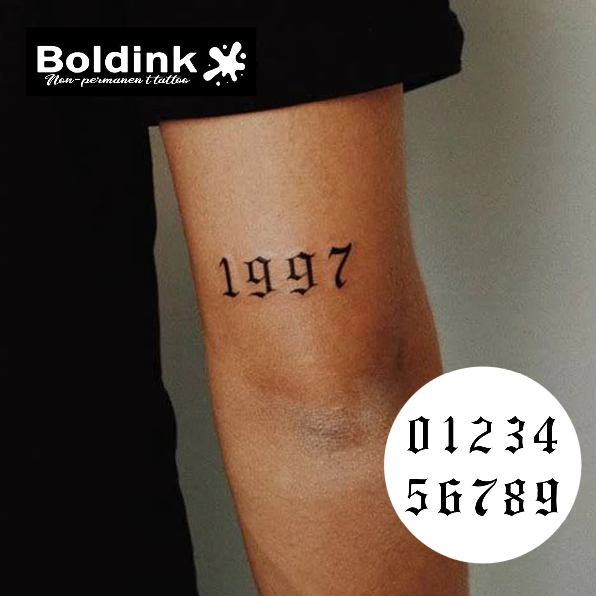 InkDigits – Number Tattoo Set (1 Sheet)