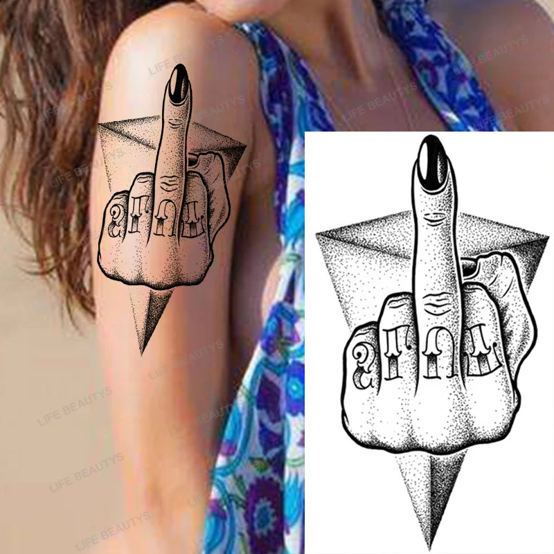 Snake Rose Wolf Temporary Tattoo – Waterproof Flower Fake Tattoo Sticker for Arm & Body Art