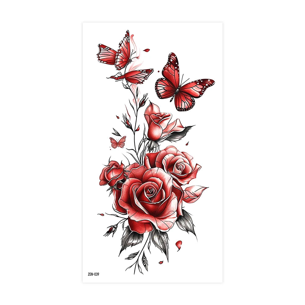 Inkly RoseMuse – Butterfly & Floral Temporary Tattoo Collection (30+ Designs)