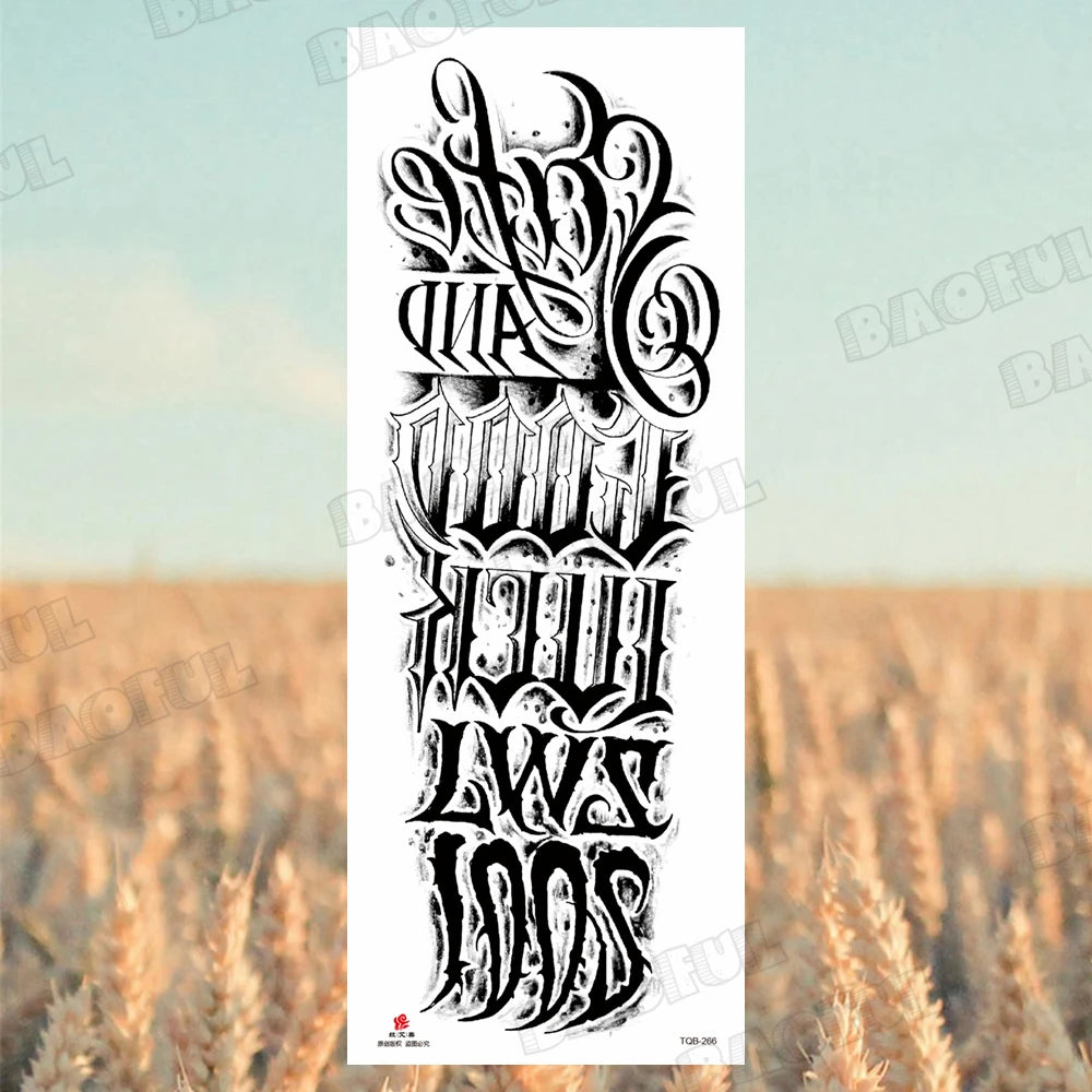 1 Sheet Wolf Lion Maori Flower Arm Sleeve Temporary Tattoo Sticker – Realistic Waterproof Fake Tattoos for Body