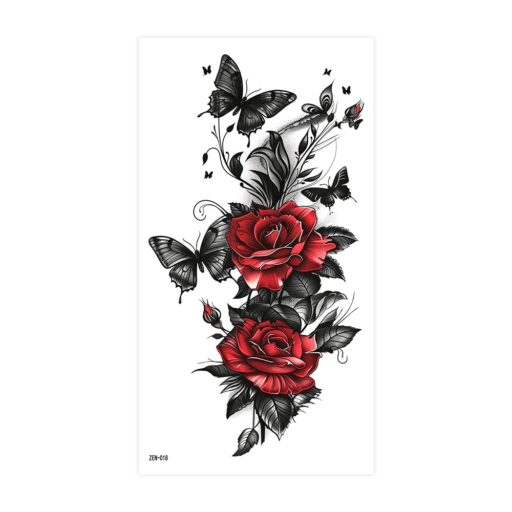Inkly RoseMuse – Butterfly & Floral Temporary Tattoo Collection (30+ Designs)