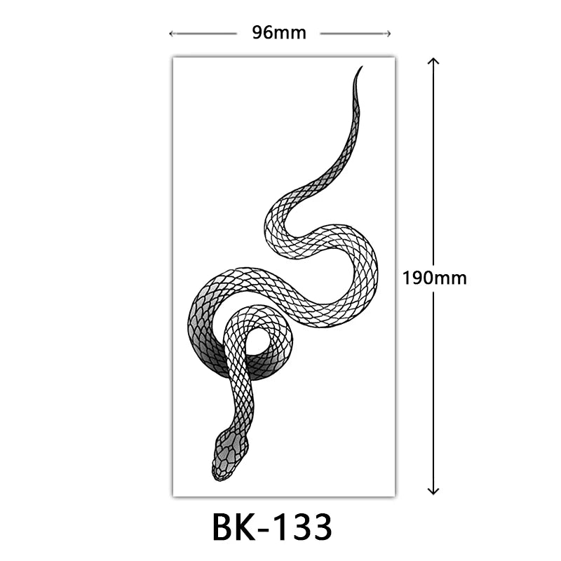 Black Floral Temporary Tattoo Stickers – Waterproof Fake Flower Tattoos for Hand, Arm, Body