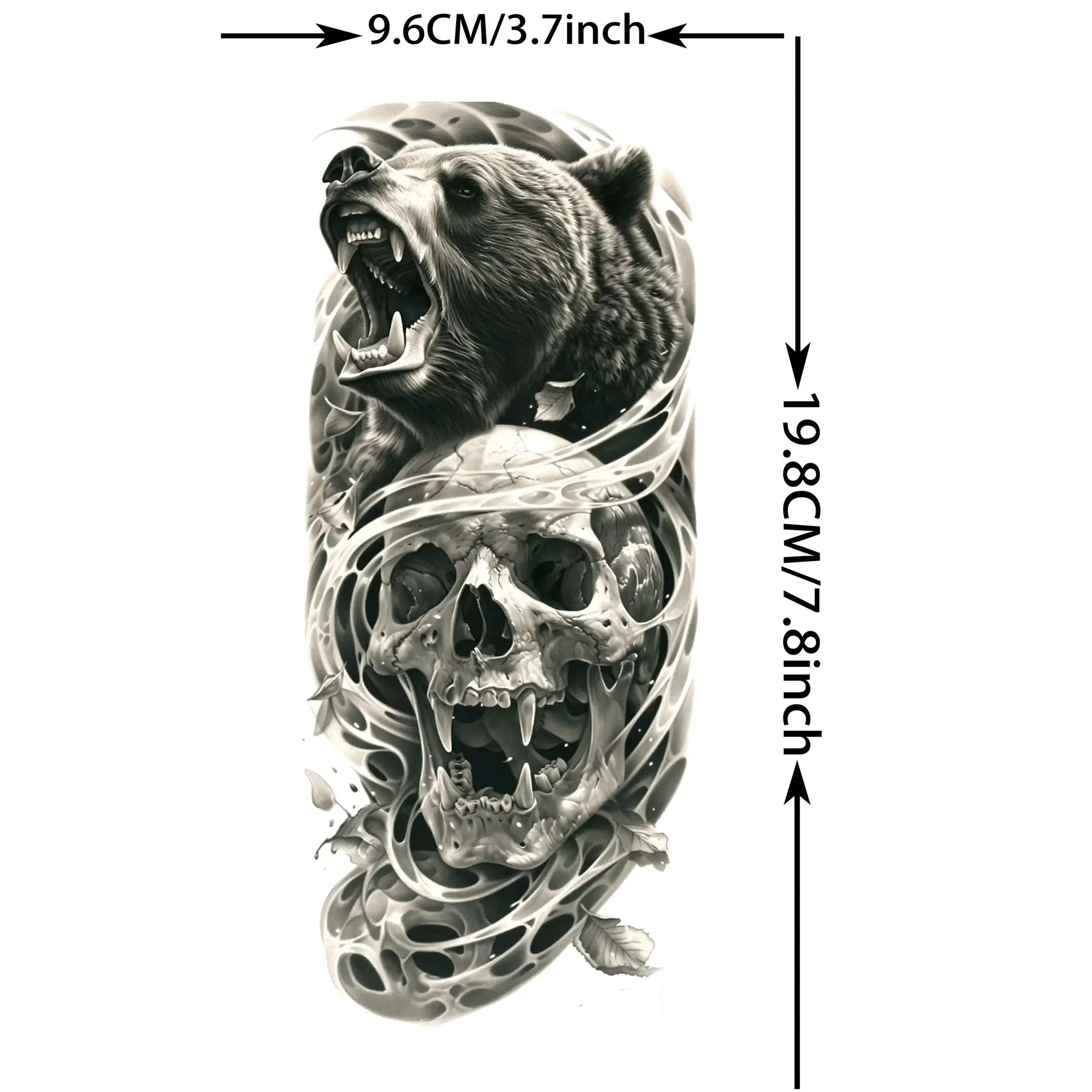 1 Sheet Realistic Beast Tattoo Stickers – Bear, Tiger, Wolf, Owl Waterproof Temporary Sleeve Tattoo for Arm and Leg