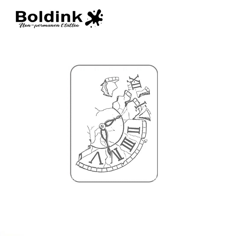 Broken Time – Shattered Clock Tattoo (1 Sheet)