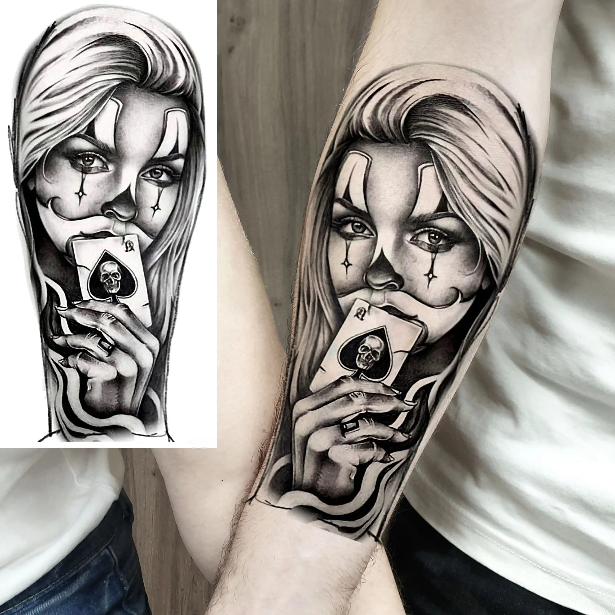 DarkMuse – Joker Mask Women Tattoo (1 Sheet)