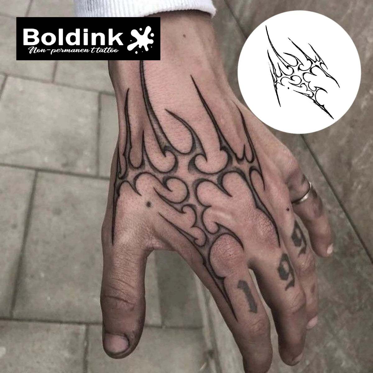 TribalFlame – Abstract Hand Tattoo (1 Sheet)