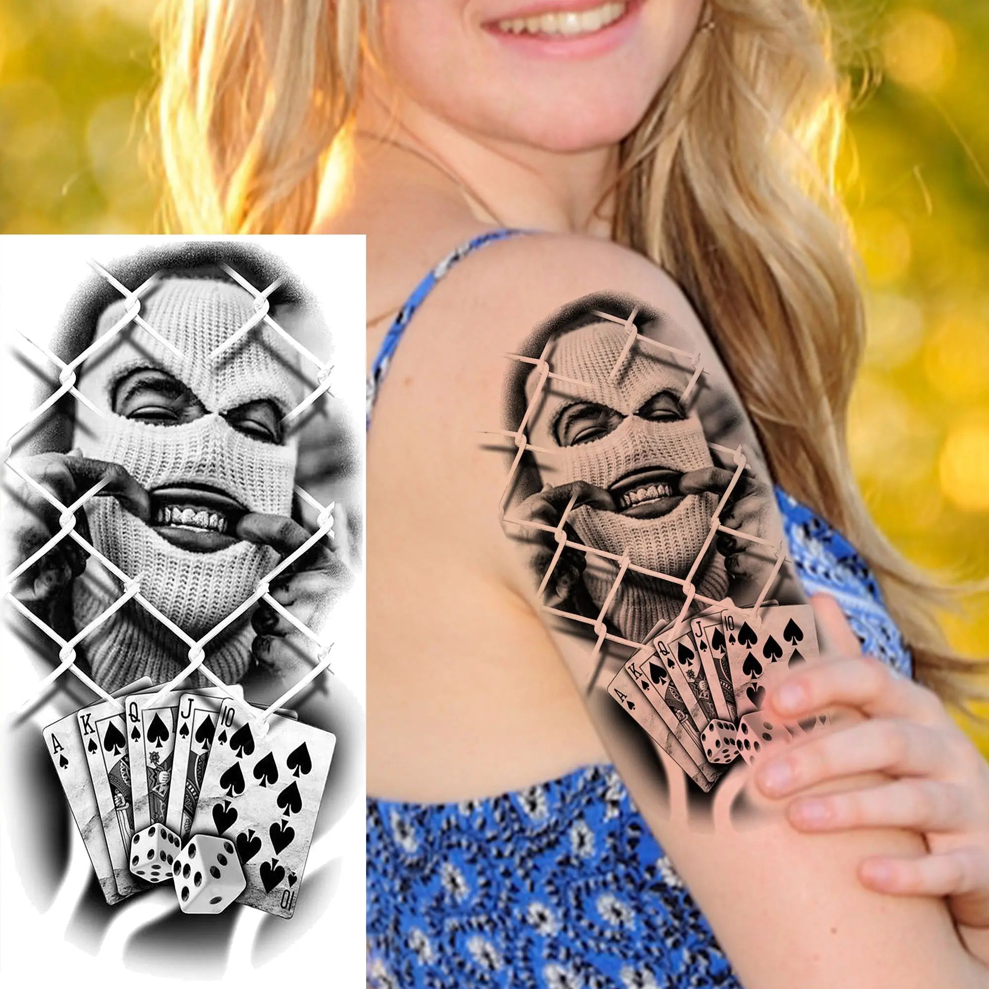 DarkMuse – Joker Mask Women Tattoo (1 Sheet)
