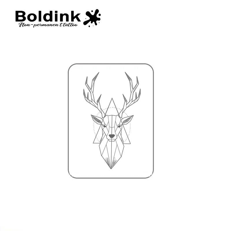 GeoStag – Geometric Deer Tattoo (1 Sheet)