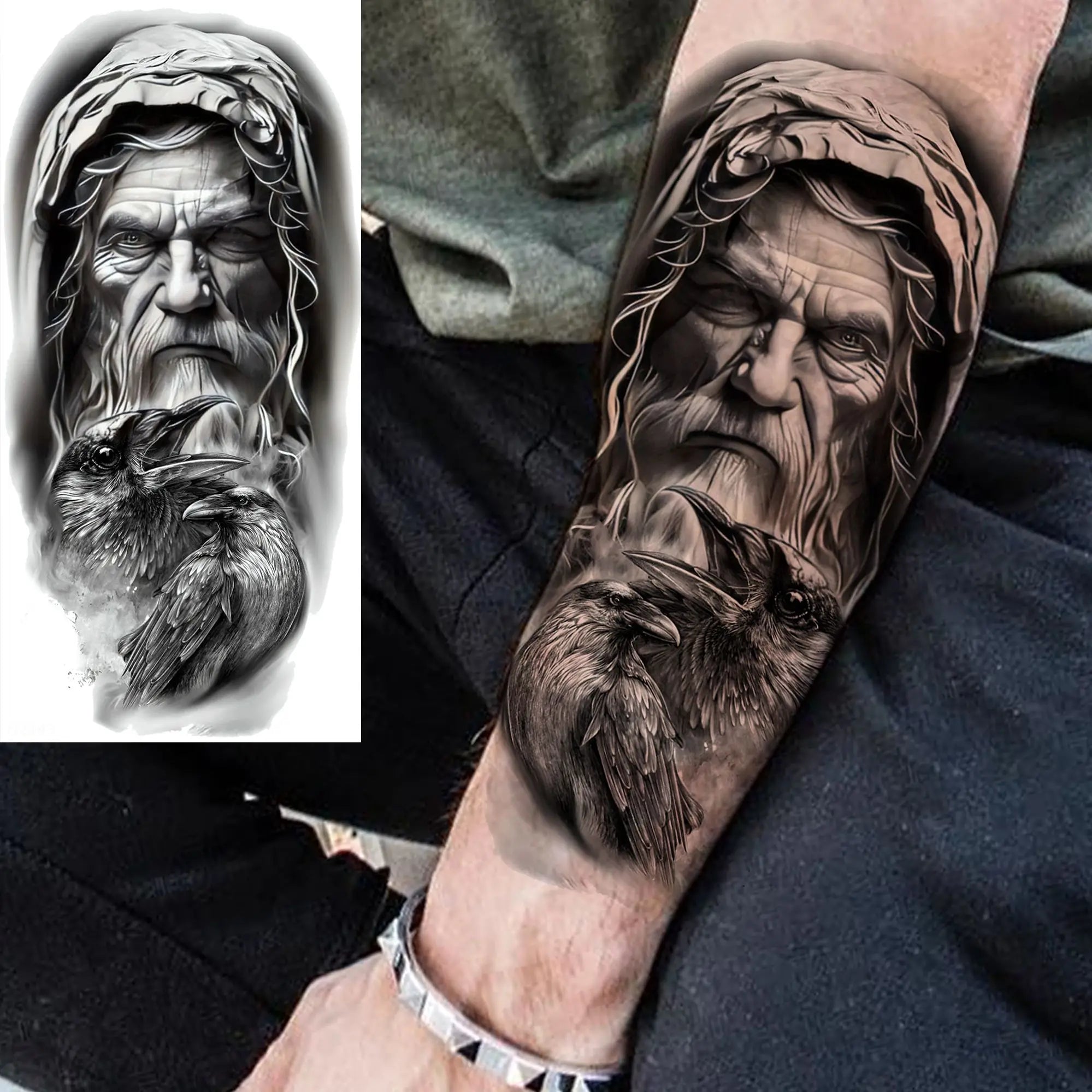 1 Sheet Lion Tiger Wolf Skull Ship Temporary Tattoo Sticker – Waterproof Realistic Body Art for Arm and Chest