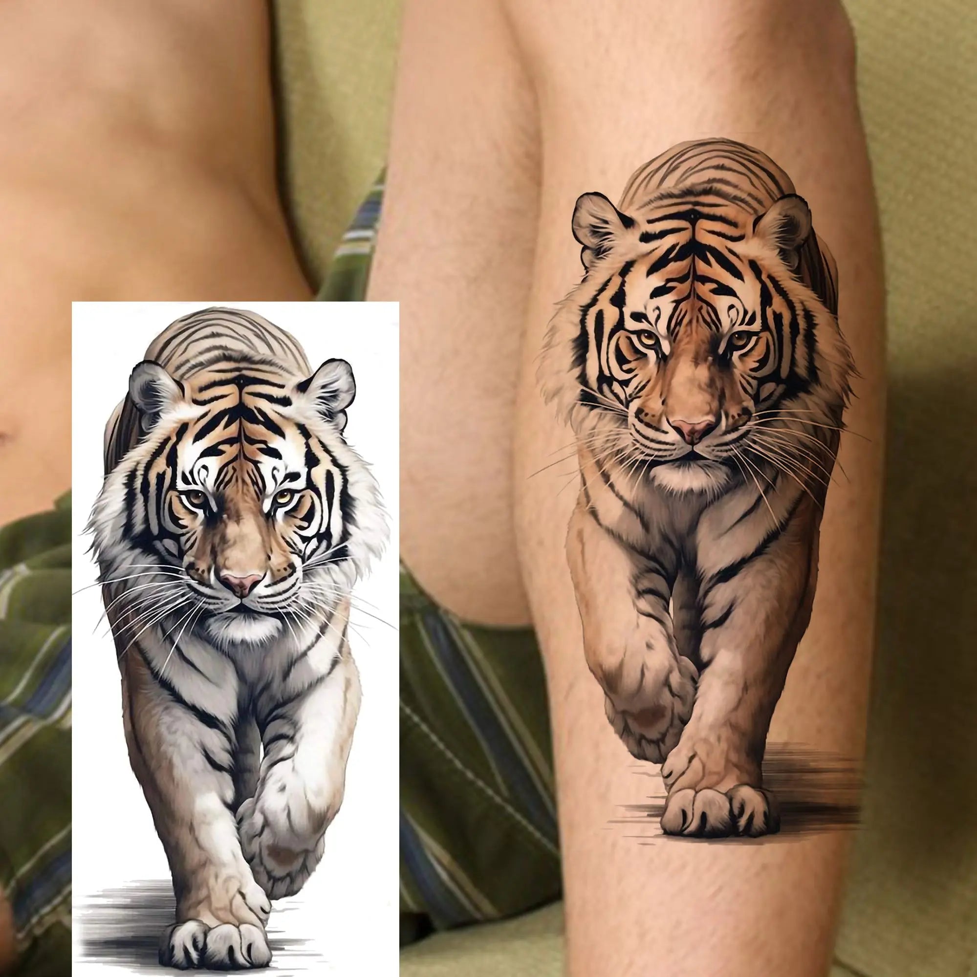 1 Sheet Realistic Beast Tattoo Stickers – Bear, Tiger, Wolf, Owl Waterproof Temporary Sleeve Tattoo for Arm and Leg