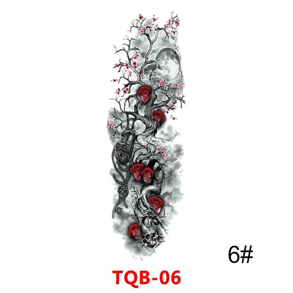 Full Arm Skull Tattoo Sticker – Waterproof 15-Day Semi-Permanent Tattoo for Men & Women