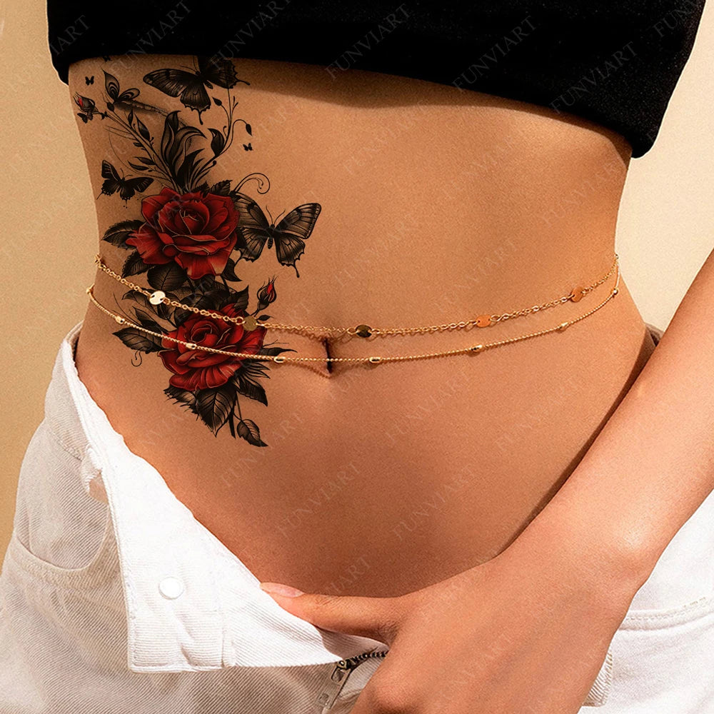 Inkly RoseMuse – Butterfly & Floral Temporary Tattoo Collection (30+ Designs)