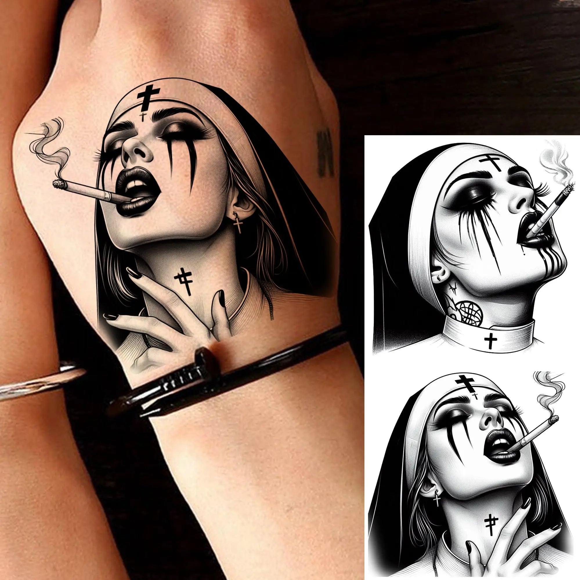 DarkMuse – Joker Mask Women Tattoo (1 Sheet)