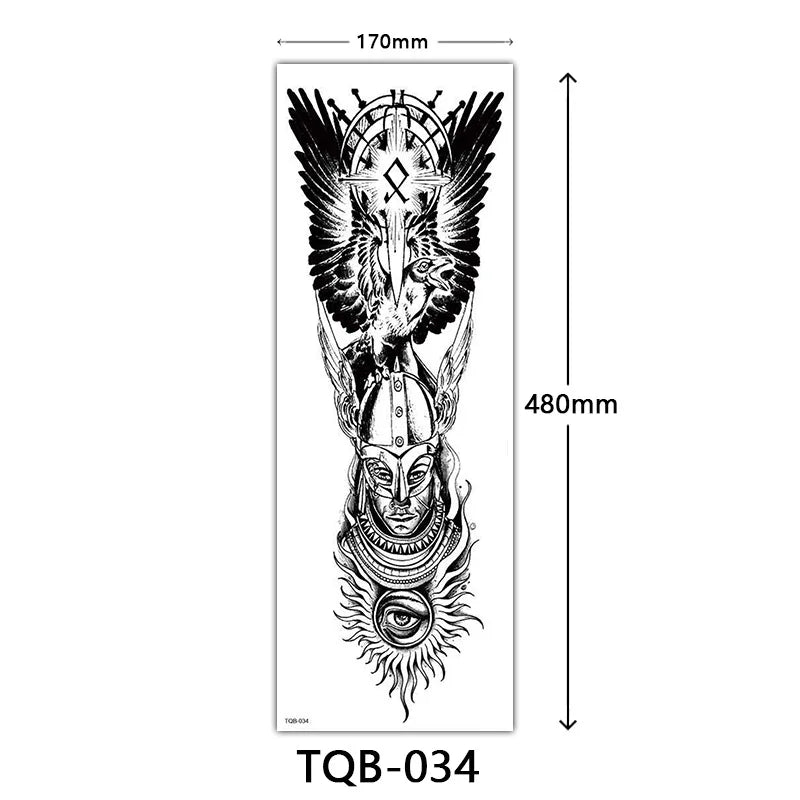 Inkly FullSleeveX – Skull Clock Tiger Wolf Arm Tattoo Set (40+ Designs)