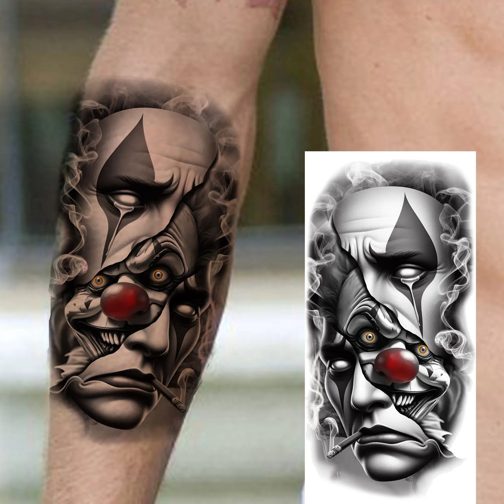 DarkMuse – Joker Mask Women Tattoo (1 Sheet)