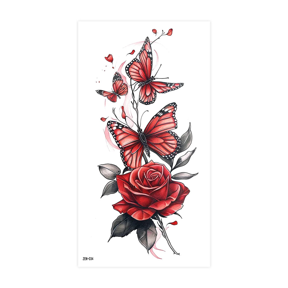 Inkly RoseMuse – Butterfly & Floral Temporary Tattoo Collection (30+ Designs)
