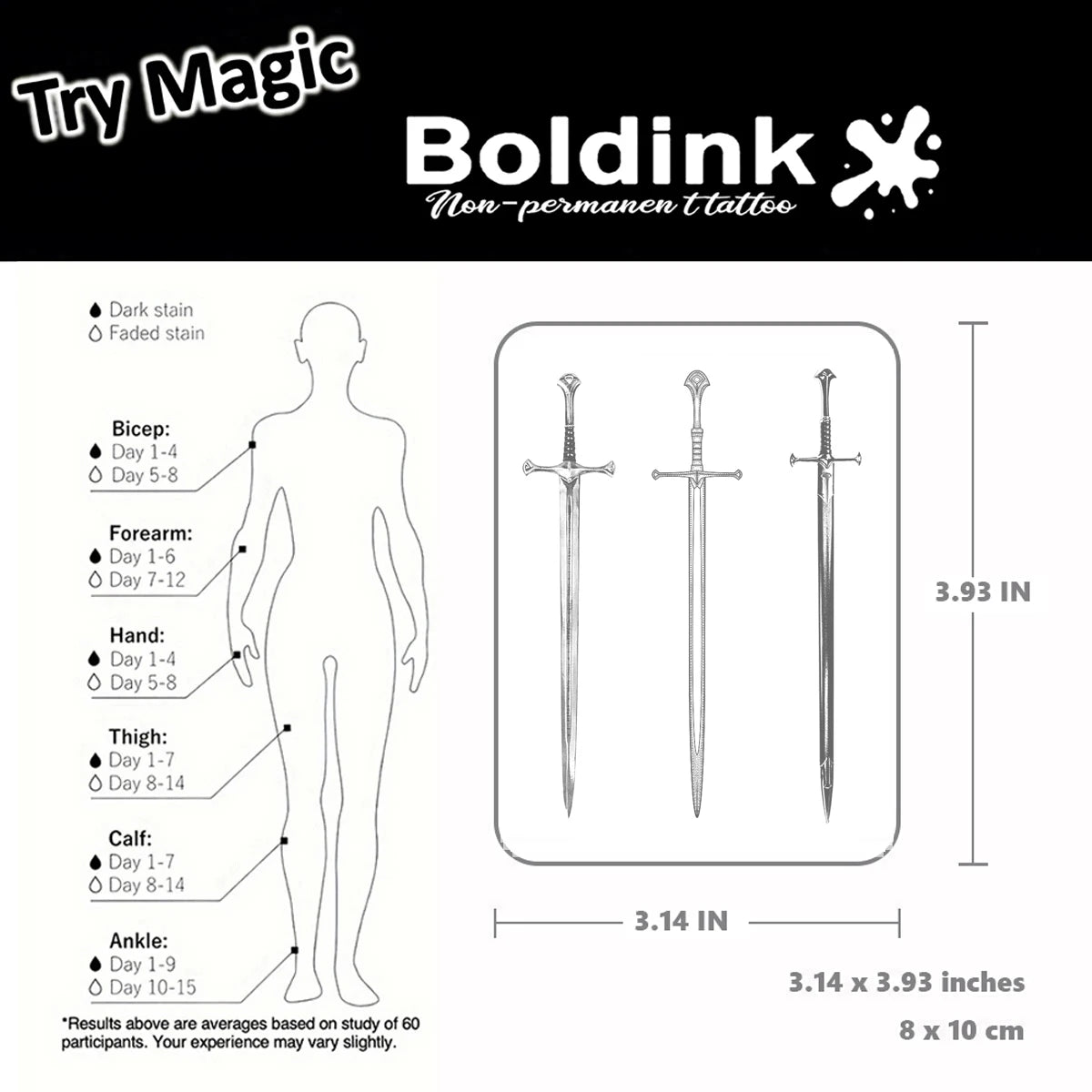 Blade Mark – Sword Temporary Tattoo (3PC)