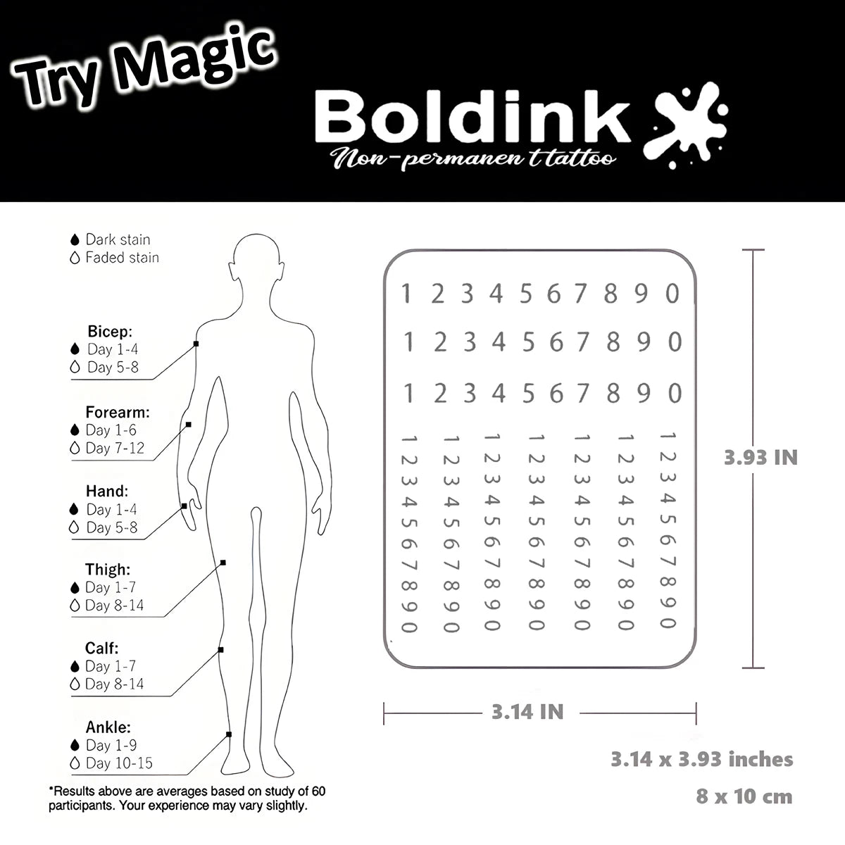 InkDigits – Number Tattoo Set (1 Sheet)