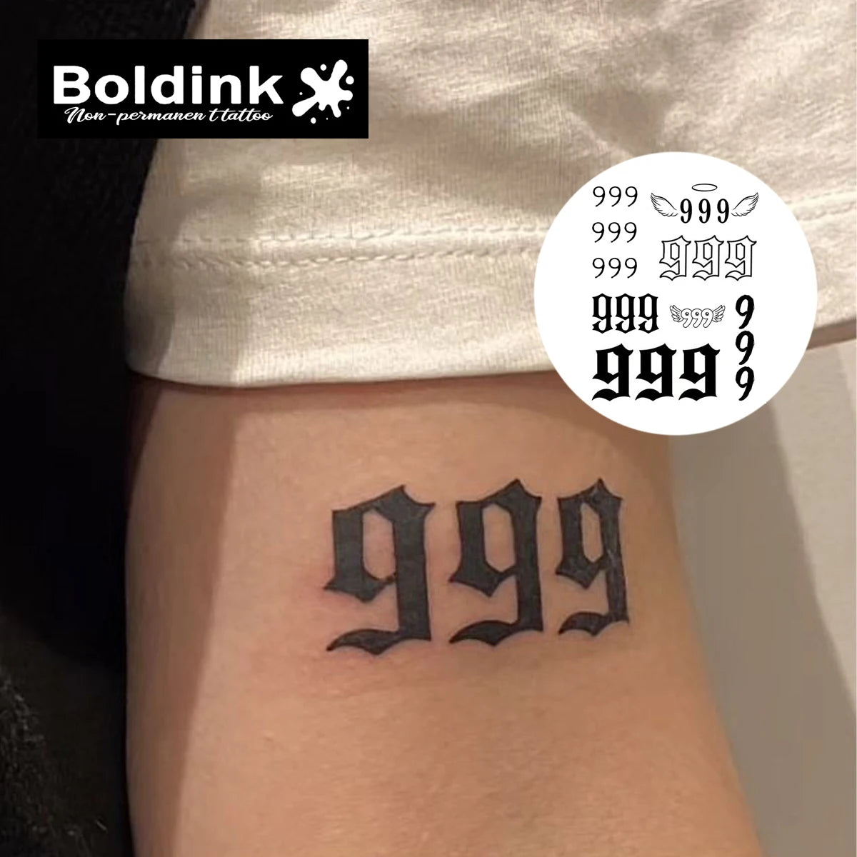 InkDigits – Number Tattoo Set (1 Sheet)