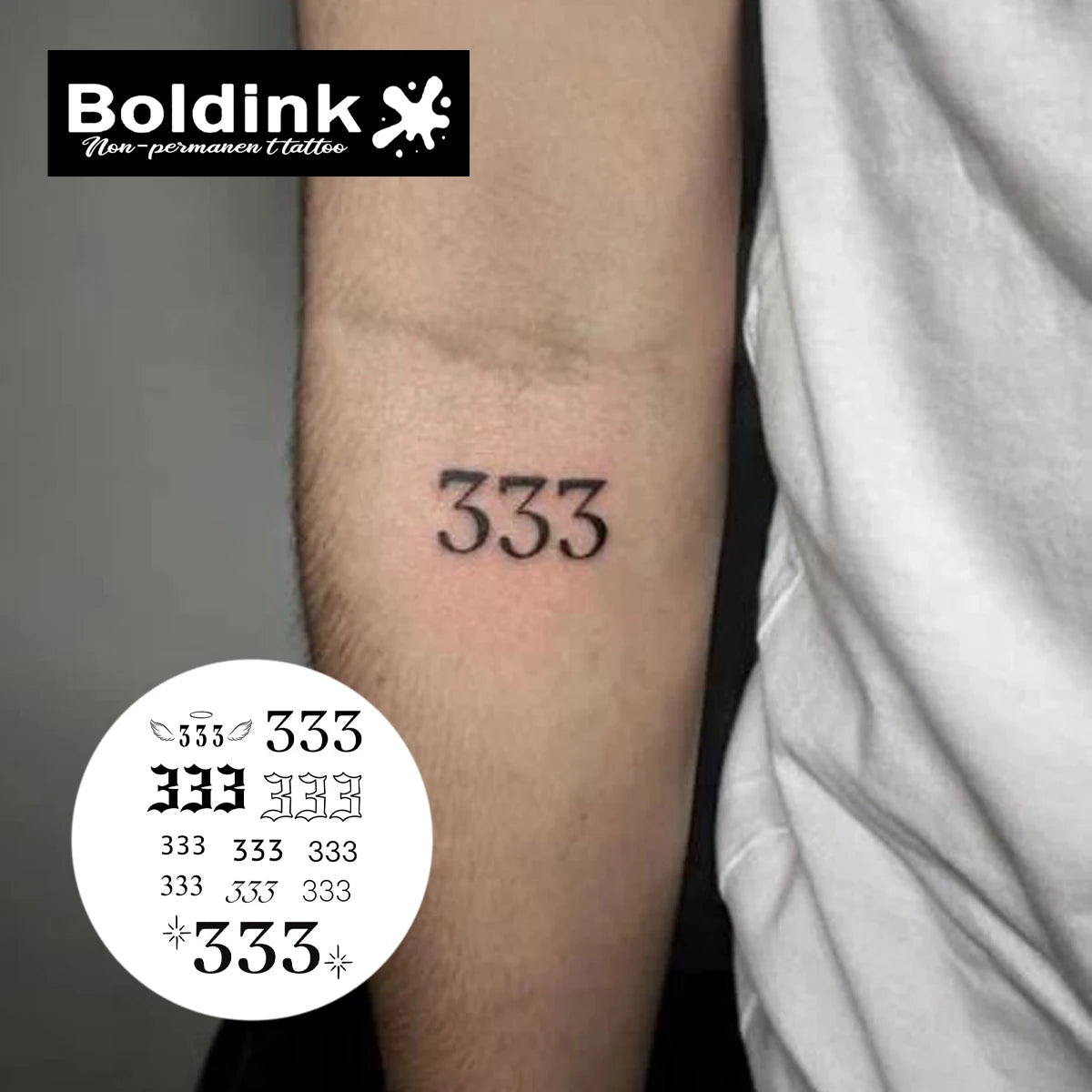 InkDigits – Number Tattoo Set (1 Sheet)