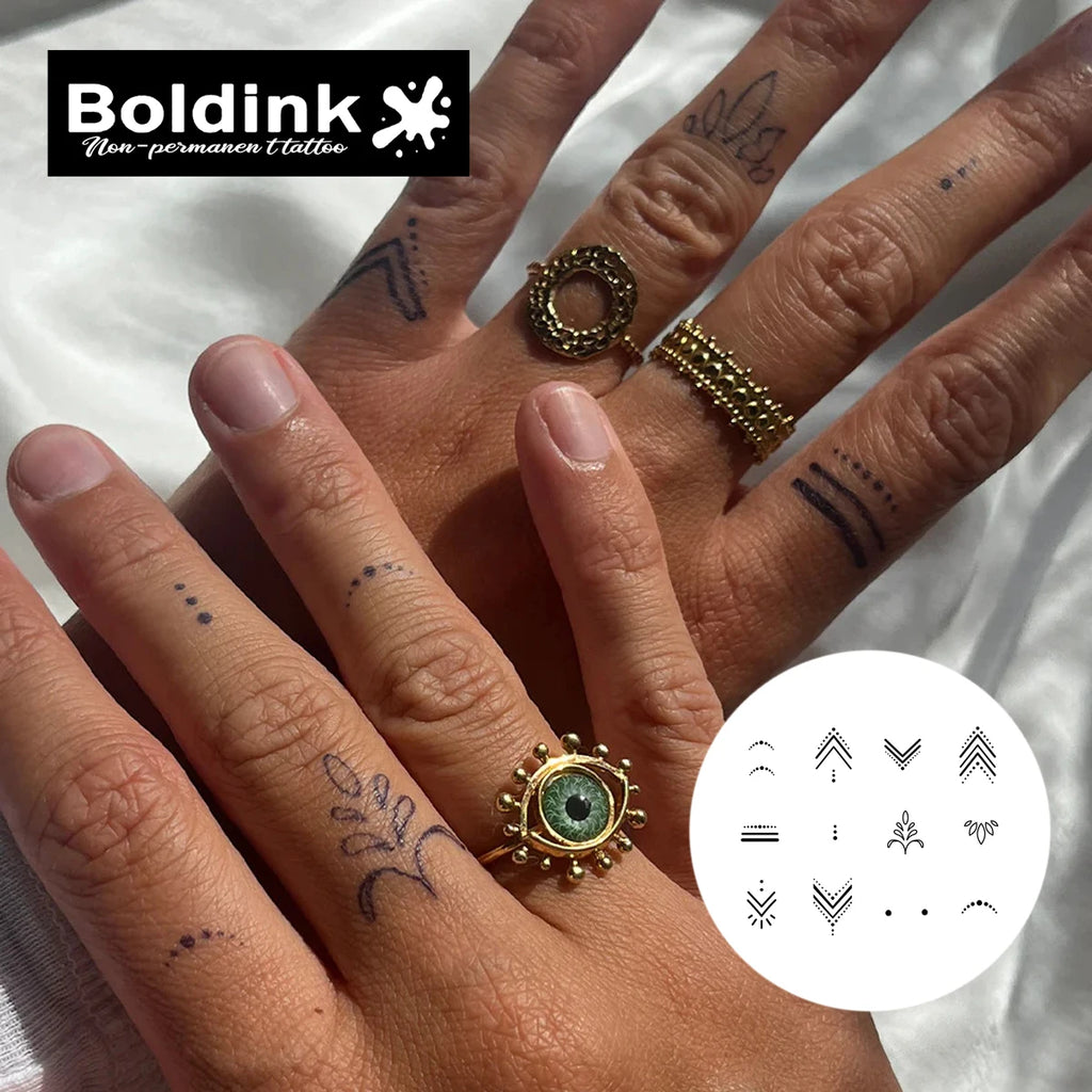 Finger Line – Minimal Hand Tattoo (1 Sheet)