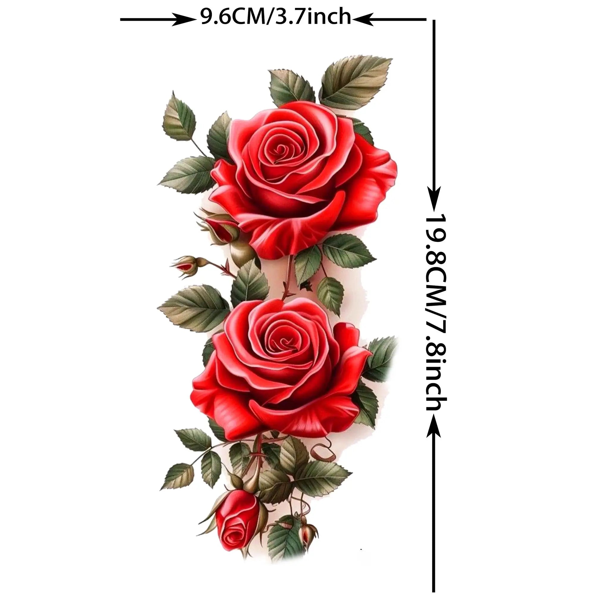 3D Rose Butterfly Temporary Tattoo – Waterproof Phoenix Flower Fake Tattoo Sticker