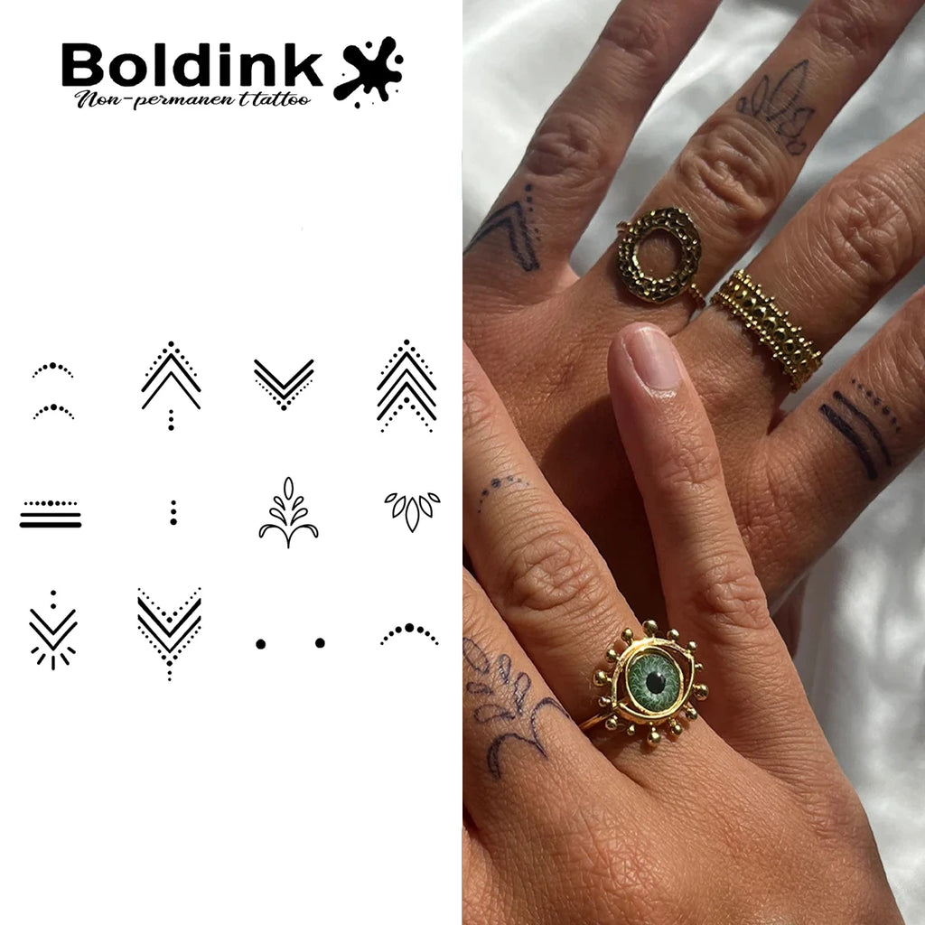 Finger Line – Minimal Hand Tattoo (1 Sheet)