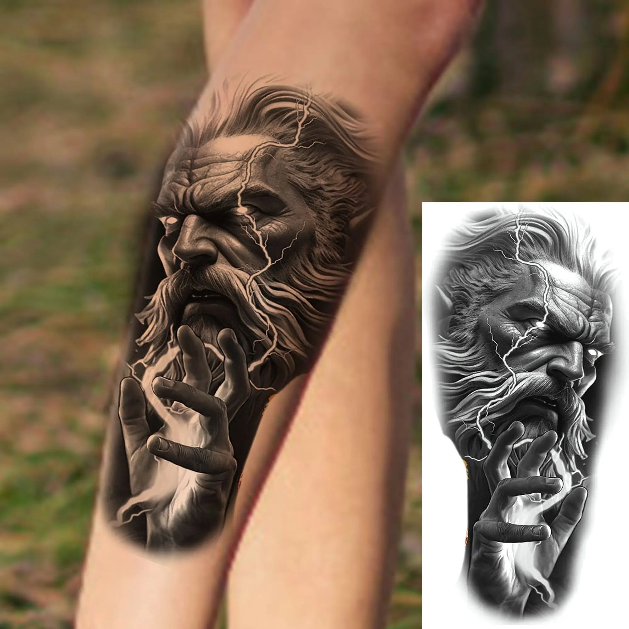 1 Sheet Lion Tiger Wolf Skull Ship Temporary Tattoo Sticker – Waterproof Realistic Body Art for Arm and Chest