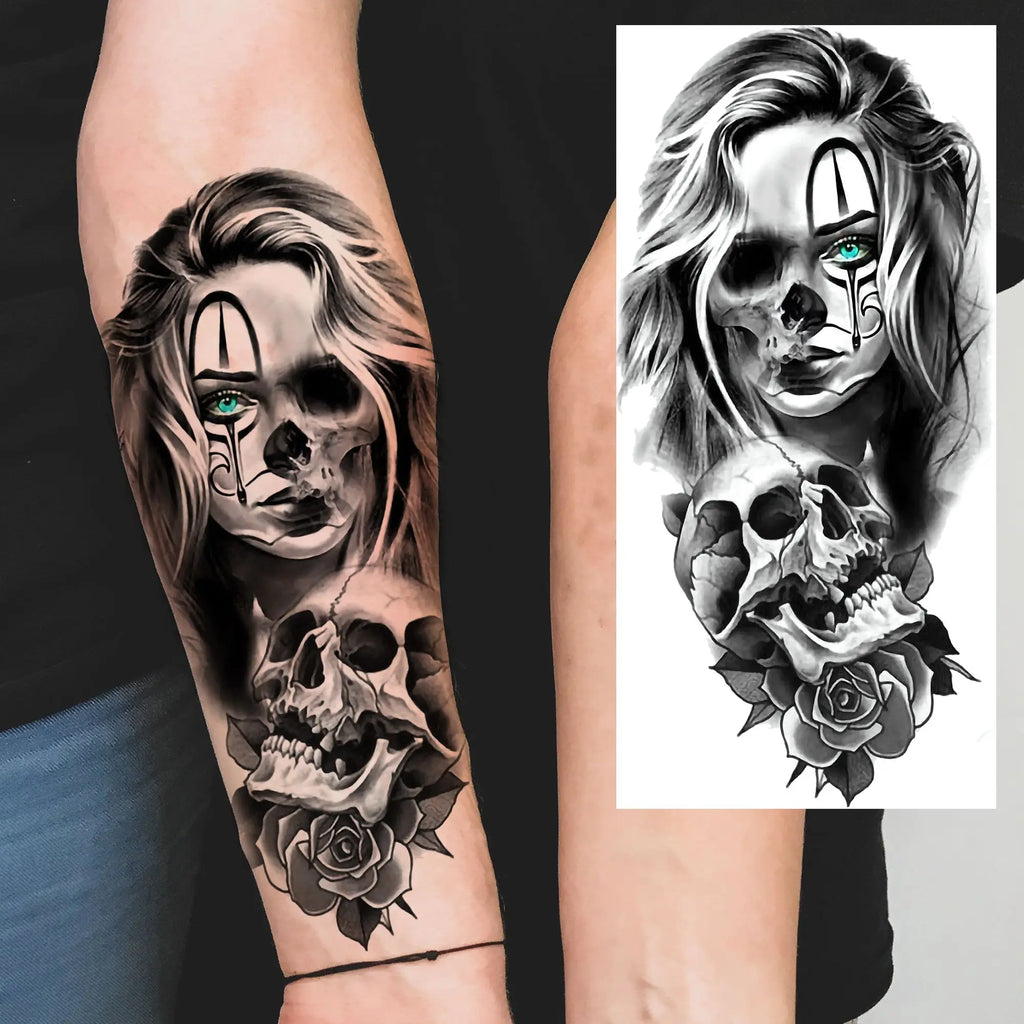 DarkMuse – Joker Mask Women Tattoo (1 Sheet)