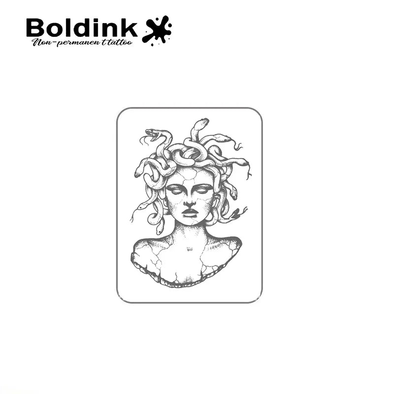 Medusa Gaze – Bold Snake Hair Tattoo (1 Sheet)