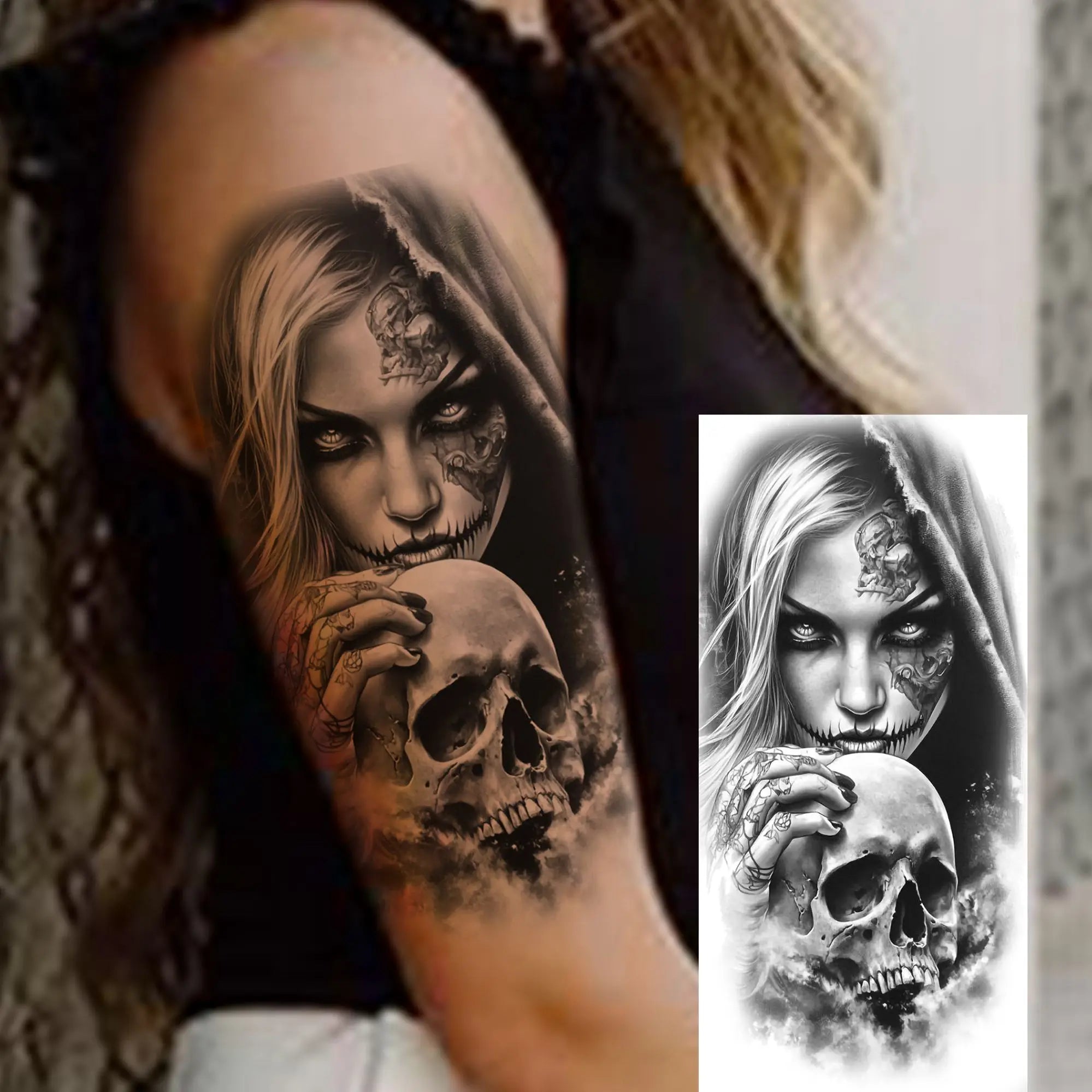 DarkMuse – Joker Mask Women Tattoo (1 Sheet)