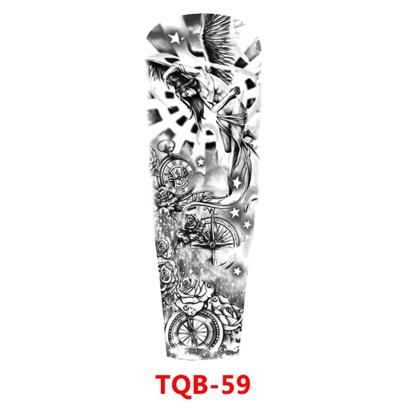 Full Arm Skull Tattoo Sticker – Waterproof 15-Day Semi-Permanent Tattoo for Men & Women