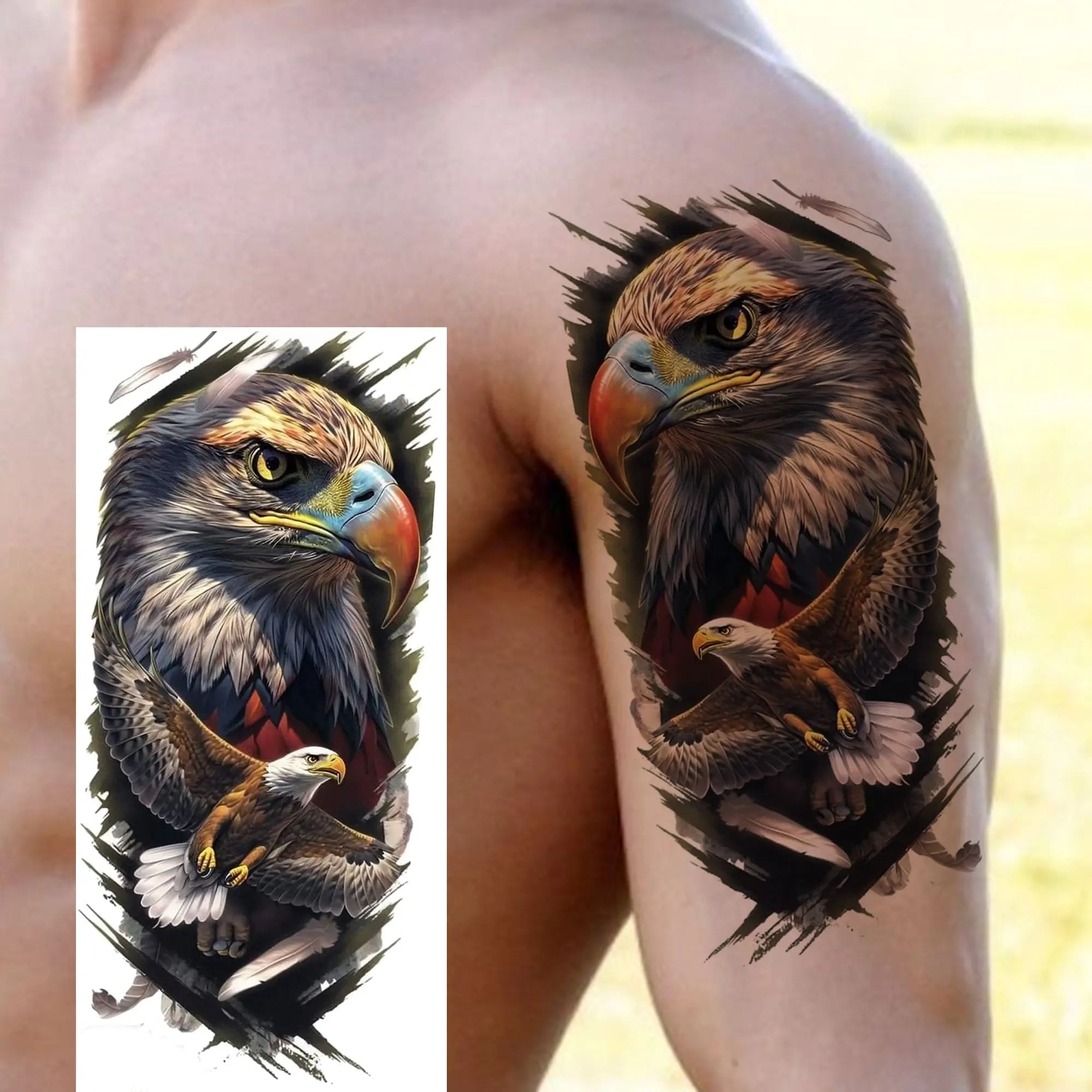 1 Sheet Realistic Beast Tattoo Stickers – Bear, Tiger, Wolf, Owl Waterproof Temporary Sleeve Tattoo for Arm and Leg