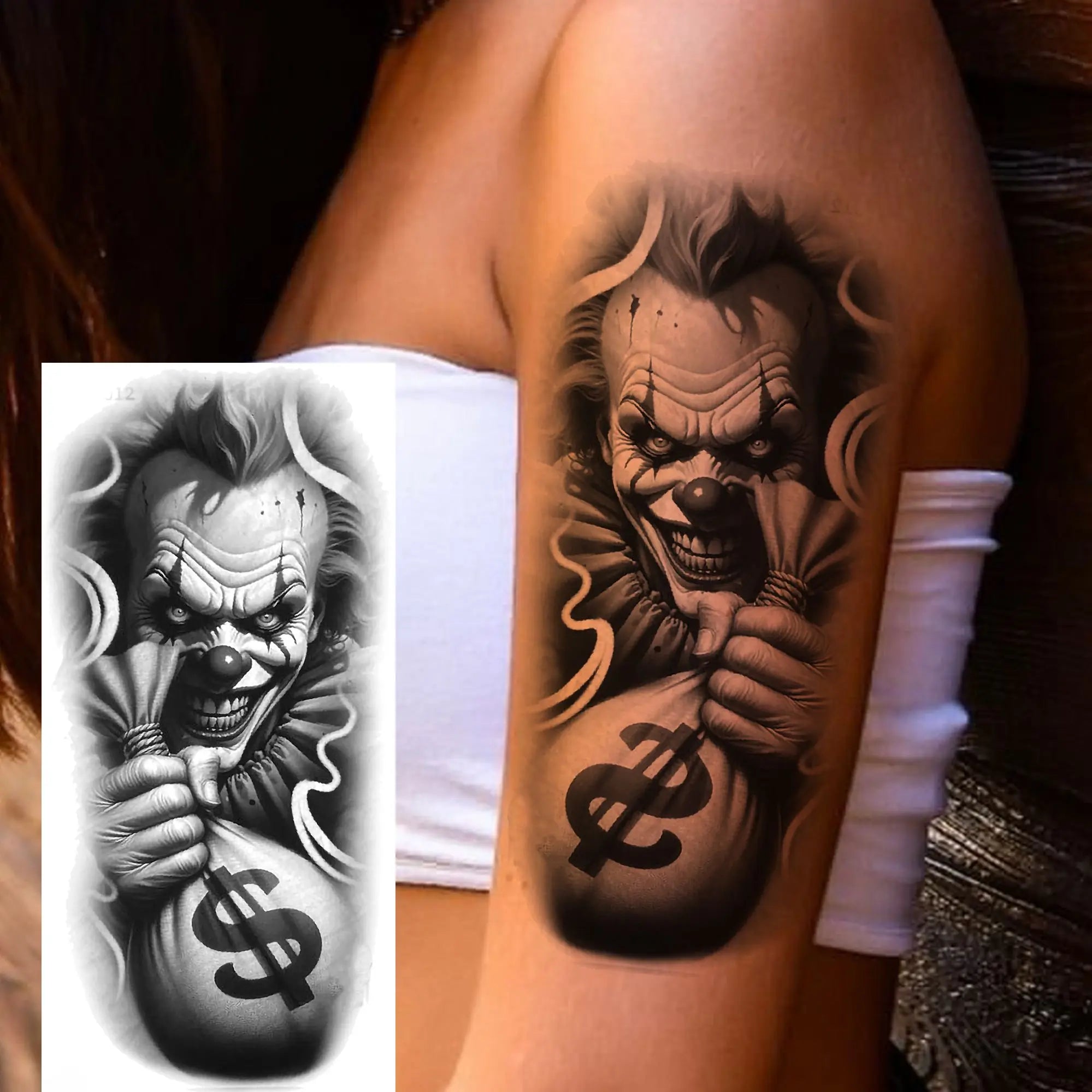 DarkMuse – Joker Mask Women Tattoo (1 Sheet)