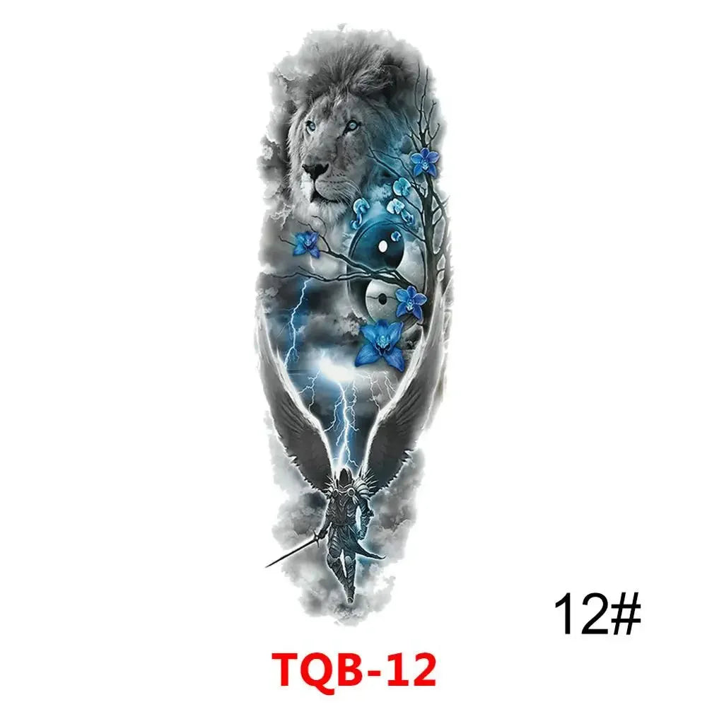 Full Arm Skull Tattoo Sticker – Waterproof 15-Day Semi-Permanent Tattoo for Men & Women