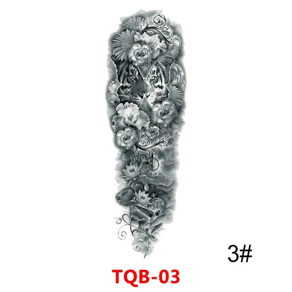 Full Arm Skull Tattoo Sticker – Waterproof 15-Day Semi-Permanent Tattoo for Men & Women