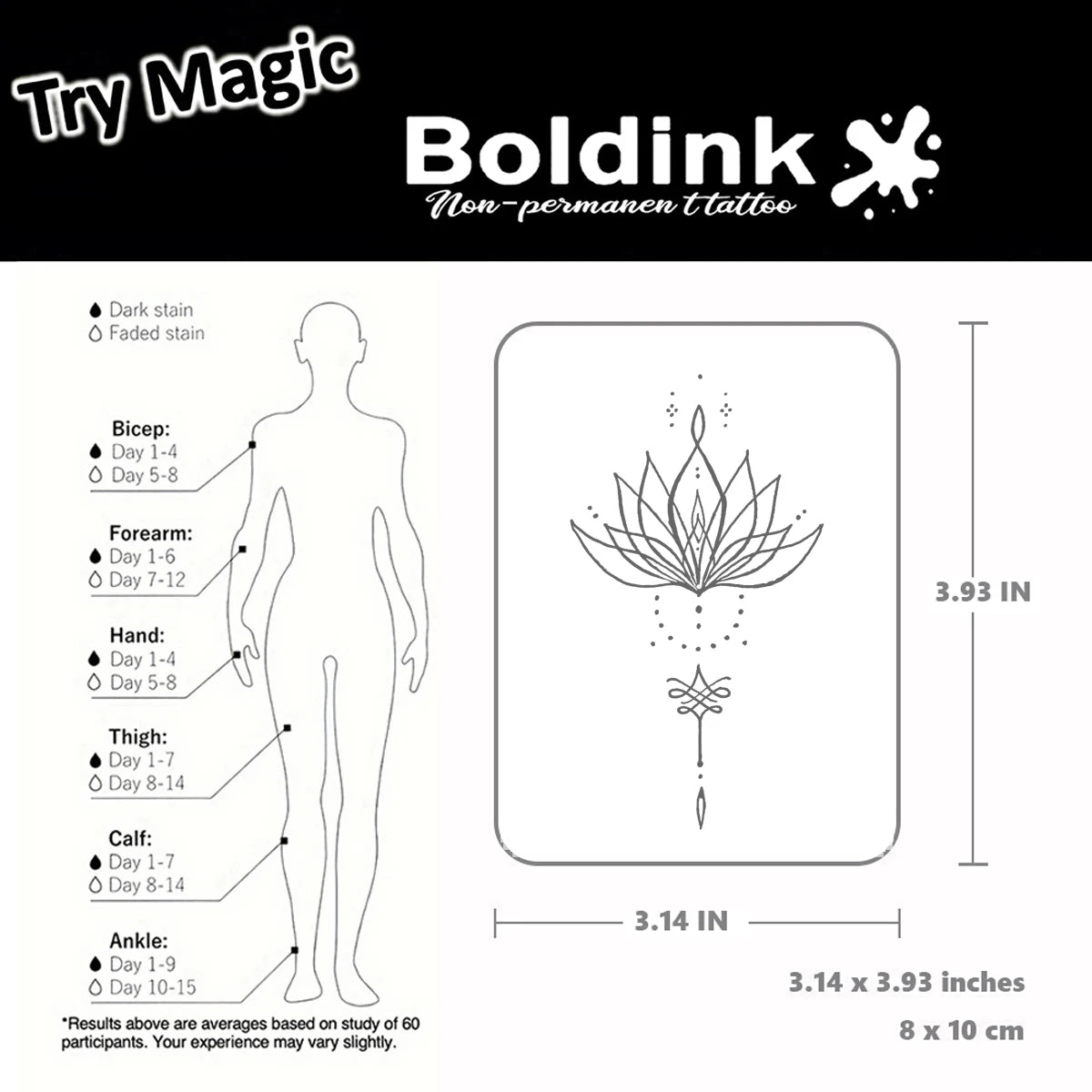 Lotus Mandala – Minimalist Temporary Tattoo (1PC)