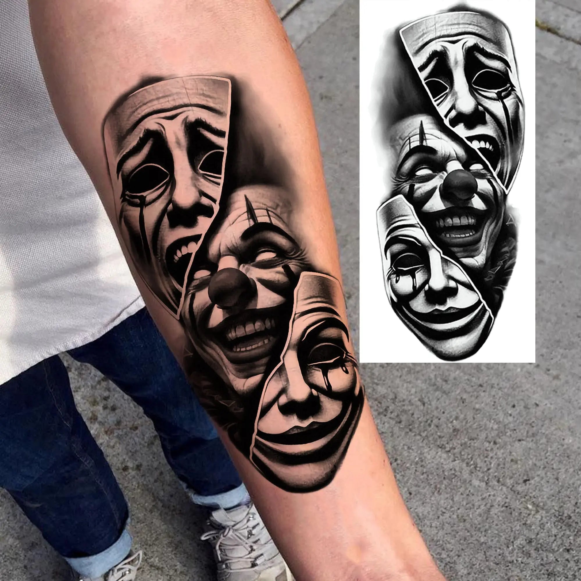 DarkMuse – Joker Mask Women Tattoo (1 Sheet)