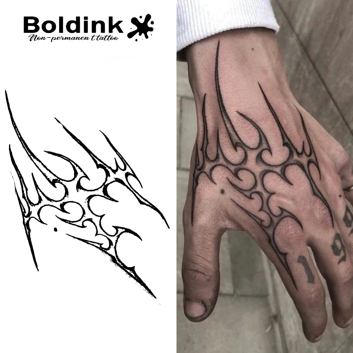 TribalFlame – Abstract Hand Tattoo (1 Sheet)