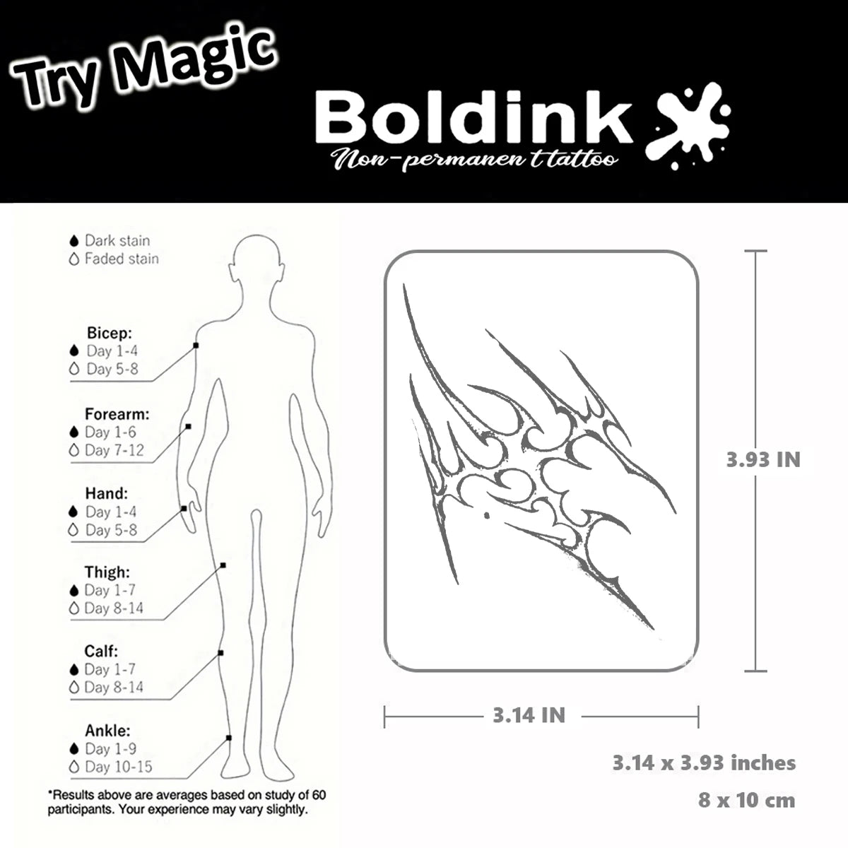 TribalFlame – Abstract Hand Tattoo (1 Sheet)