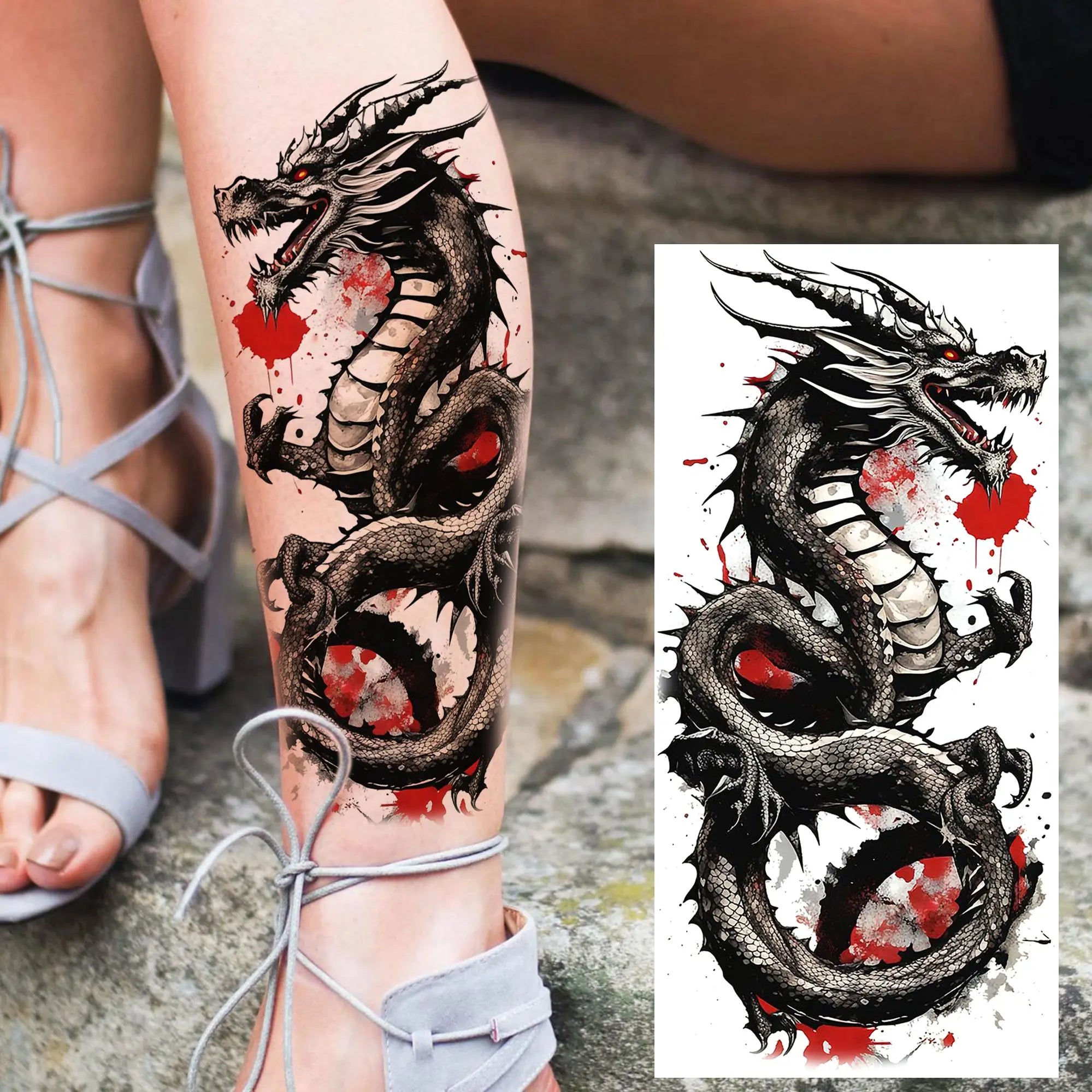 1 Sheet Realistic Beast Tattoo Stickers – Bear, Tiger, Wolf, Owl Waterproof Temporary Sleeve Tattoo for Arm and Leg