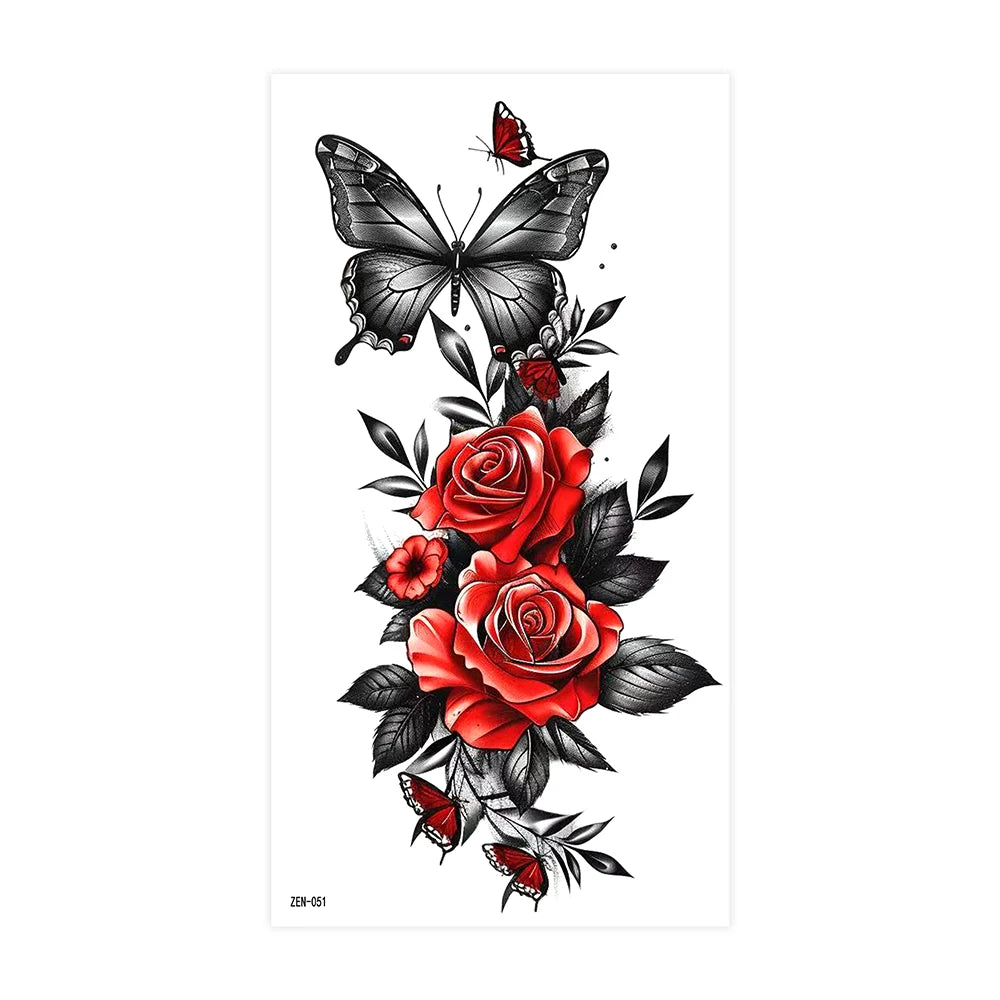 Inkly RoseMuse – Butterfly & Floral Temporary Tattoo Collection (30+ Designs)