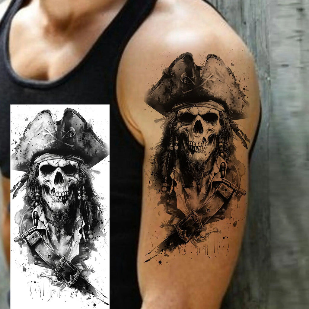 Lion Tiger Wolf Skull Dragon Temporary Tattoo – Realistic 3D Fake Tattoo Sticker (1 Sheet)