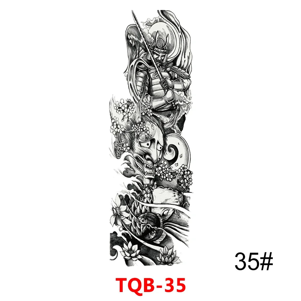 Full Arm Skull Tattoo Sticker – Waterproof 15-Day Semi-Permanent Tattoo for Men & Women