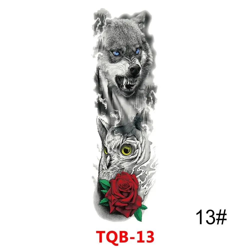 Full Arm Skull Tattoo Sticker – Waterproof 15-Day Semi-Permanent Tattoo for Men & Women