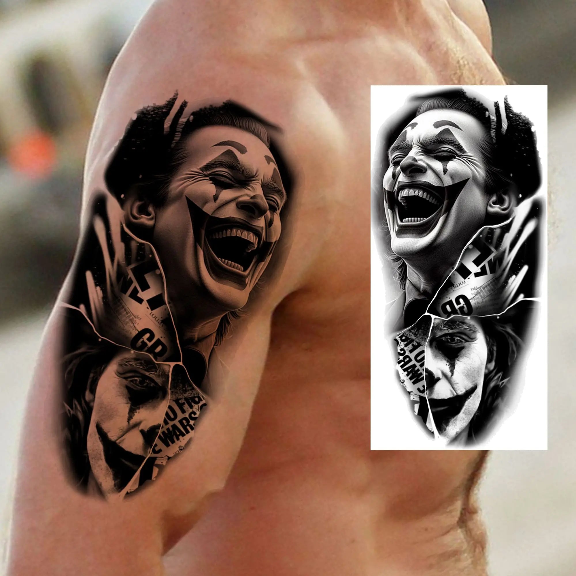 DarkMuse – Joker Mask Women Tattoo (1 Sheet)