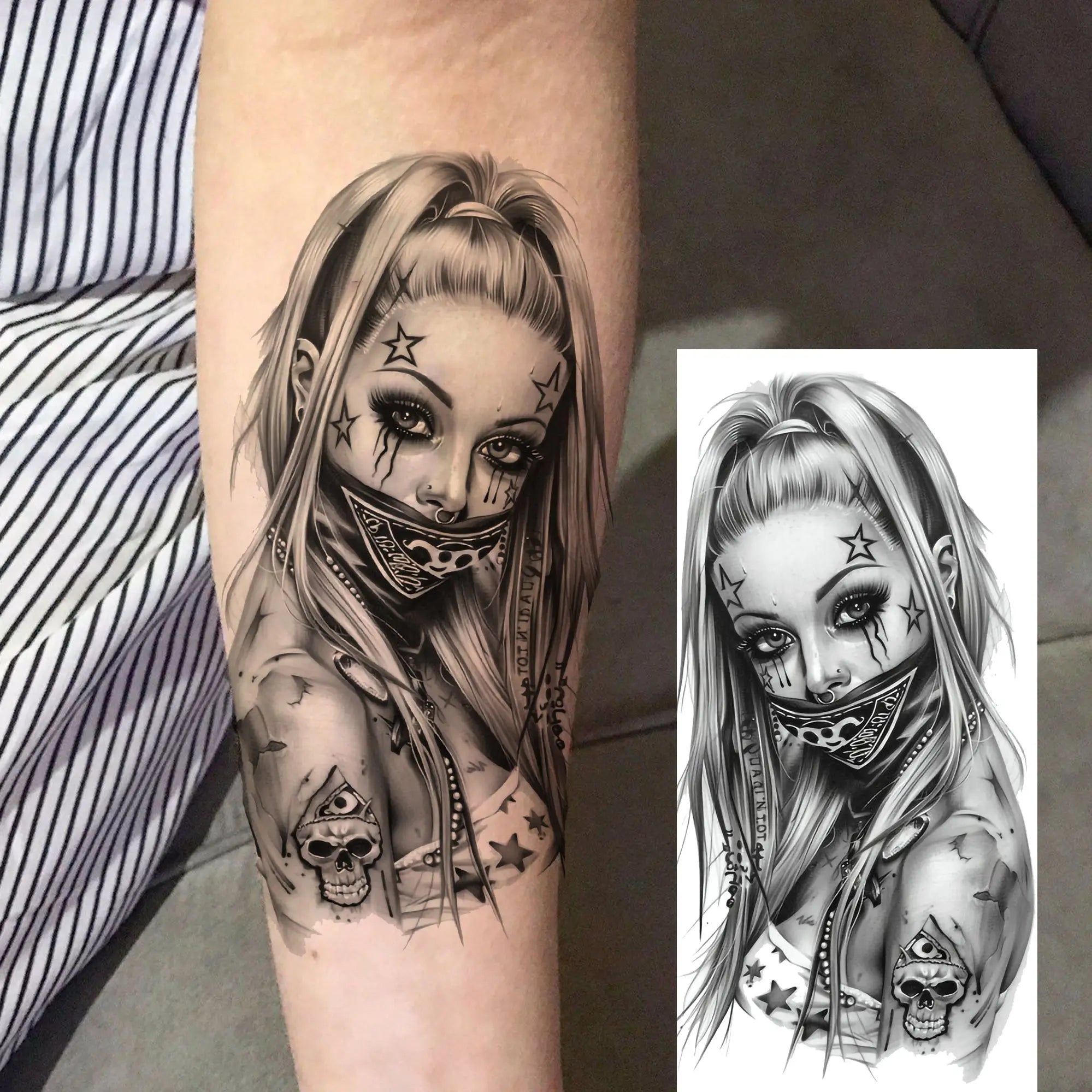 DarkMuse – Joker Mask Women Tattoo (1 Sheet)