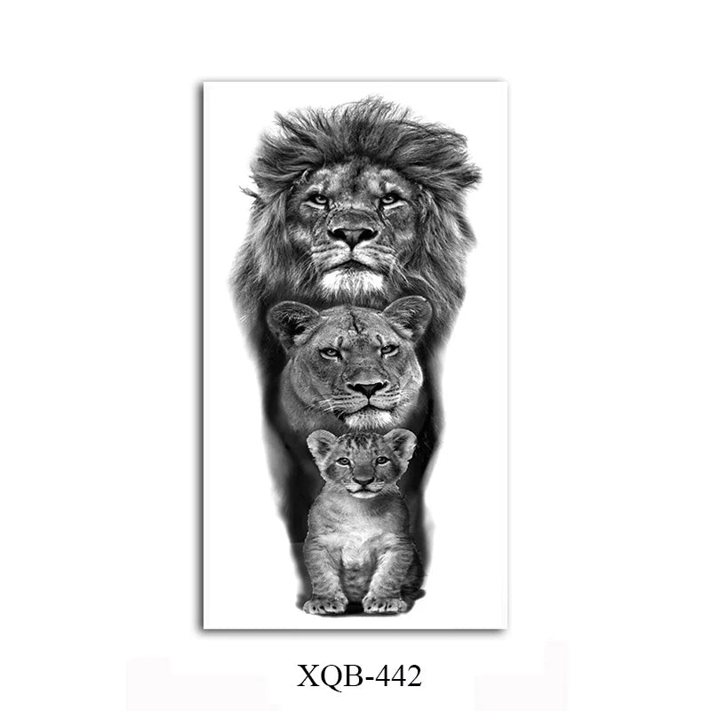 WildInk – Animal Tattoo Set (Lion, Tiger, Wolf, Bear)