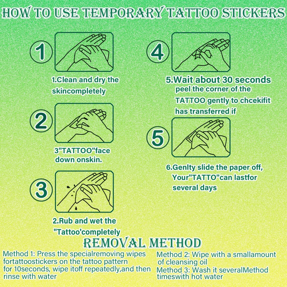 12pcs Realistic Blooming Flower Temporary Tattoos